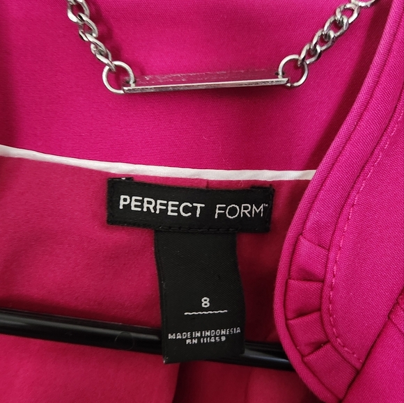 White House Black Market zip-up fuchsia blazer 3/4 sleeve jacket blazer - Picture 2 of 4